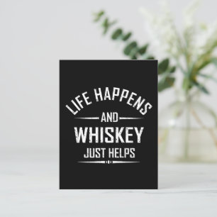 Whiskey hjälper roliga citat dricka alkohol talesä vykort