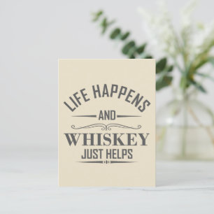Whiskey hjälper roliga dricksalkohol-säganden vykort