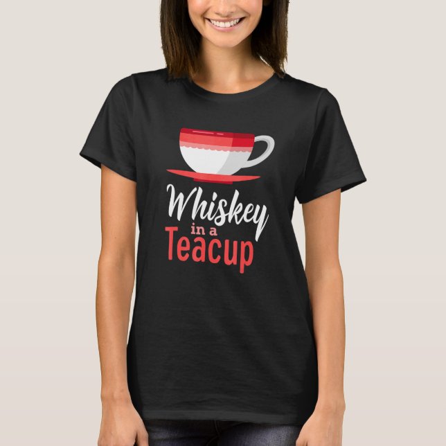 Whiskey i Tekopp T Shirt (Framsida)