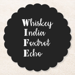 Whiskey India Foxtrot Echo Underlägg Papper