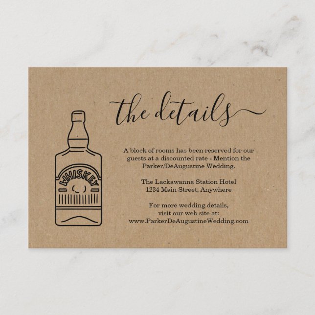 Whiskey Informationsdetaljer Enclosure-kort Tilläggskort (Framsida)