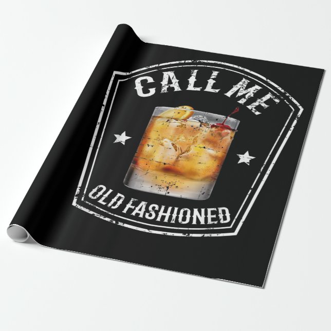 Whiskey kallar mig gammal fashioned presentpapper (Utrullad)