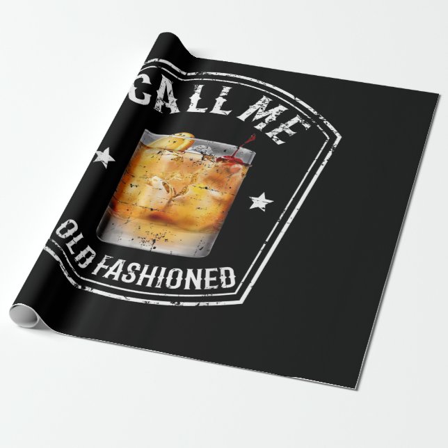 Whiskey kallar mig gammal fashioned presentpapper (Utrullad)