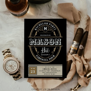 Whiskey Label Bachelor Party Bachelor Helg Inbjudningar