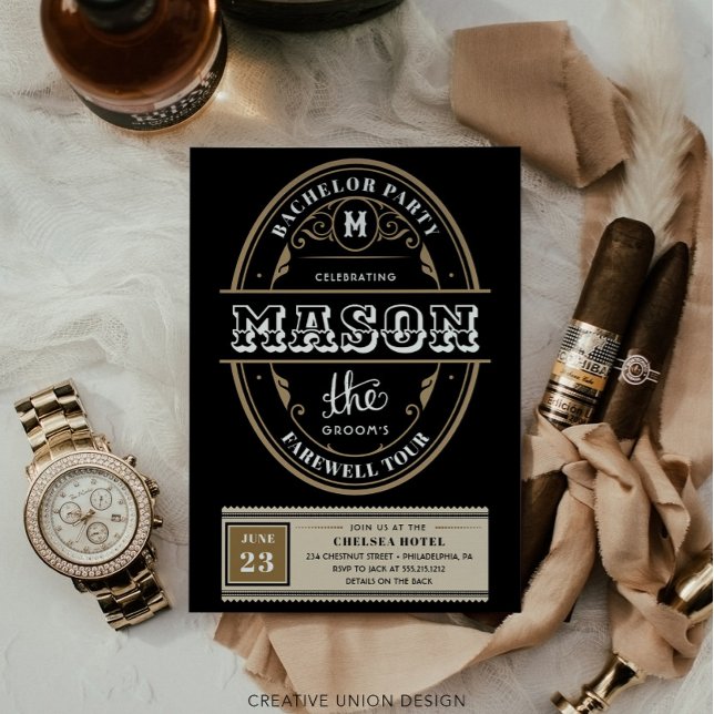 Whiskey Label Bachelor Party Bachelor Helg Inbjudningar (Skapare uppladdad)