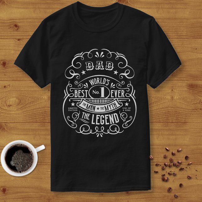 Whiskey Label Man Myth Legend Pappa Personlig T Shirt (Skapare uppladdad)