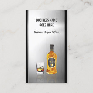 Whiskey Liquor Store Brusent Stainless Steel Metal Visitkort