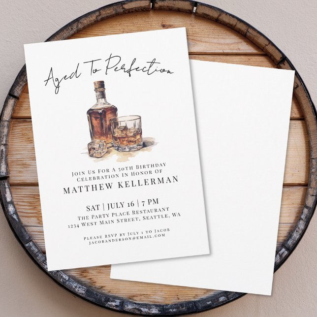 Whiskey-mäns födelsedagsfest inbjudningar (Whiskey Men's Birthday Party Invitation)