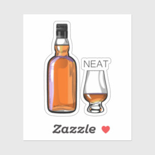 Whiskey Neat Funny Alkohol Draging Klistermärken