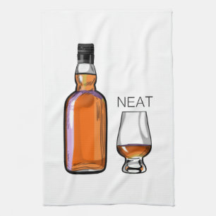 Whiskey Neat Funny Alkohol Draging Kökshandduk