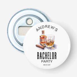 Whiskey och Cigar Modern Bachelor Party Flasköppnare