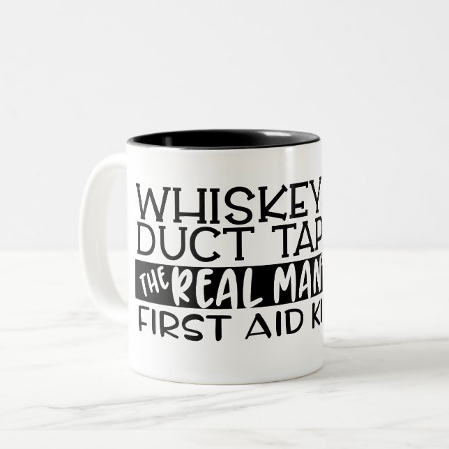 Whiskey och Duct Tape Coffee Mugg (Framsida vänster)