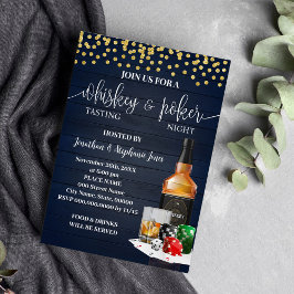 Whiskey och Poker Night Party Drinks Night Out Inbjudningar