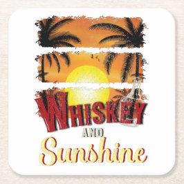Whiskey och Sunshine Underlägg Papper Kvadrat