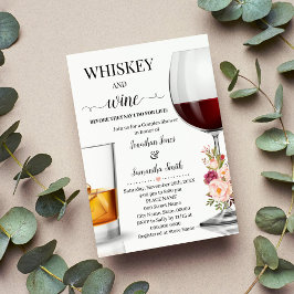 Whiskey och vin innan jag gör möhippa rosa inbjudningar