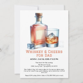 Whiskey & Skål för Pappa – Fars dag-inbjudan Inbjudningar