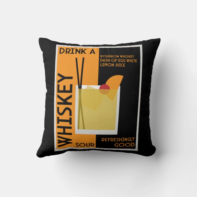 Whiskey Sour Cocktail Kudde (Baksida)