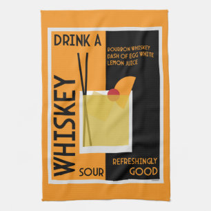 Whiskey Sour Cocktail Napkin Kökshandduk