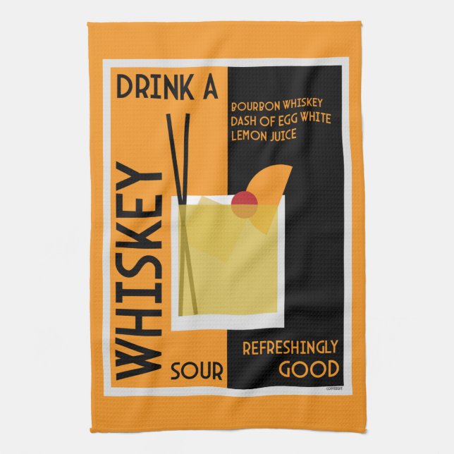 Whiskey Sour Cocktail Napkin Kökshandduk (Vertikal)