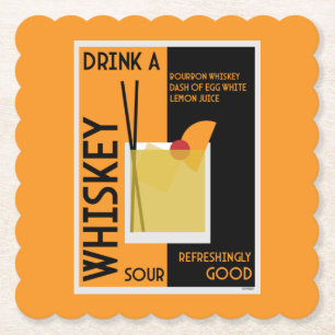 Whiskey Sour Cocktail Napkin Underlägg Papper