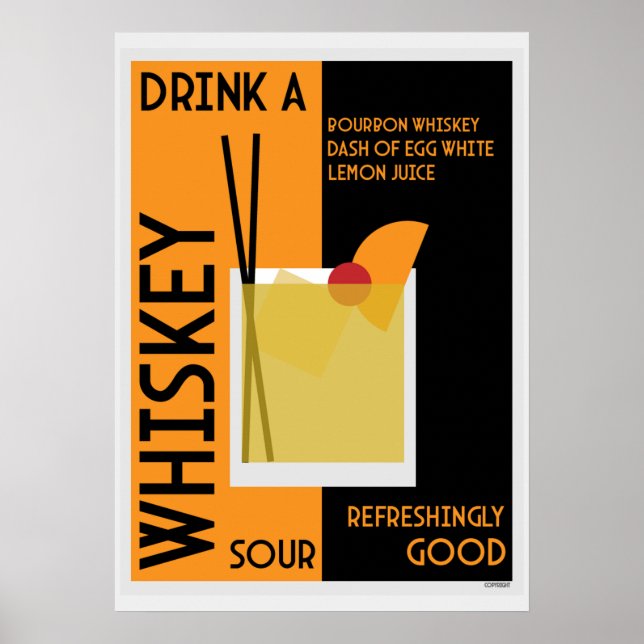 Whiskey Sour Cocktail Poster (Framsidan)