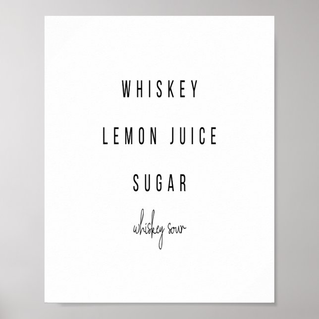 Whiskey Sour Cocktail Recipe Poster (Framsidan)