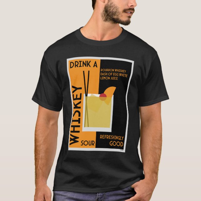 Whiskey Sour Cocktail T Shirt (Framsida)