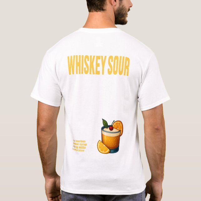 Whiskey Sour T-Shirt – Classic Bourbon Cocktail (Baksida)