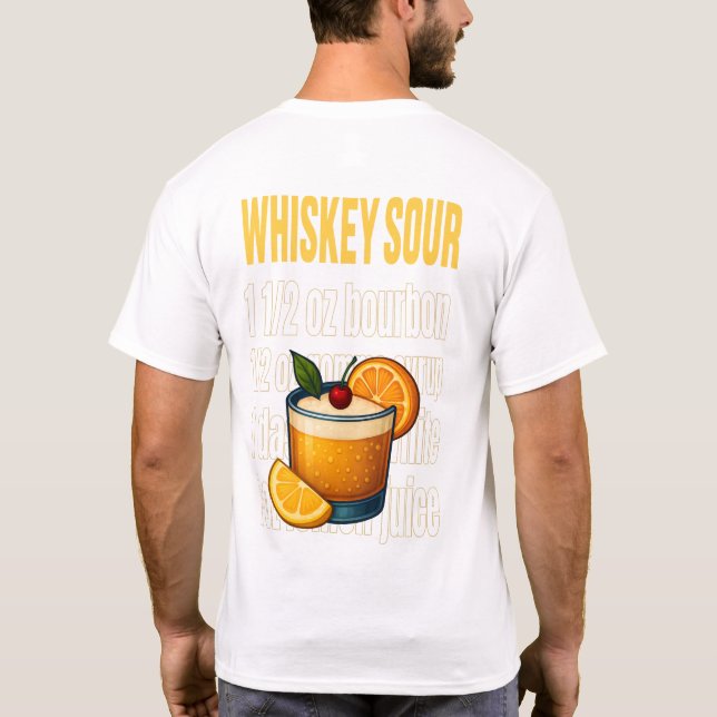 Whiskey Sour T-Shirt – Classic Bourbon Cocktail (Baksida)