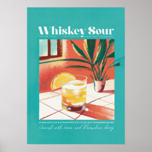 Whiskey Sour Tropik Turcos Retro Poster