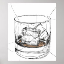 Whiskey sten glass minimalist line art