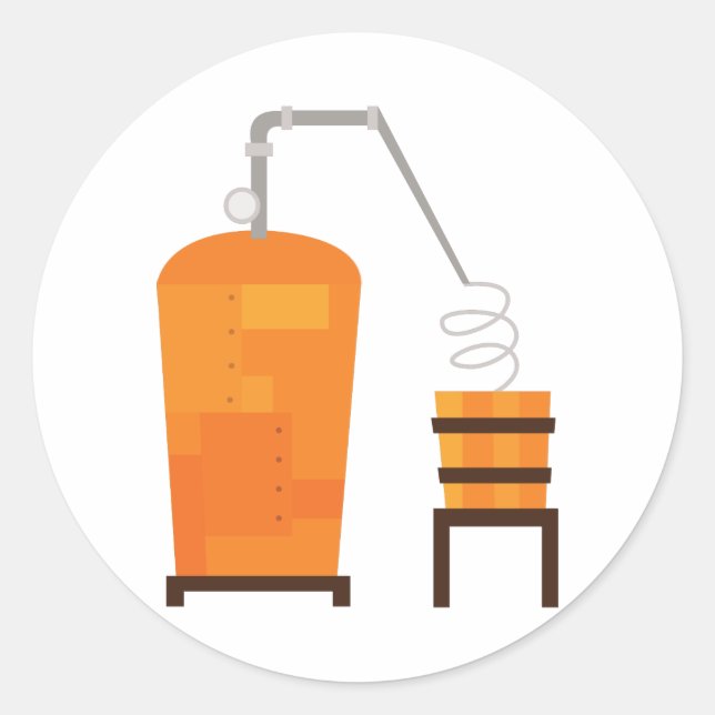 Whiskey still runt klistermärke (Framsida)