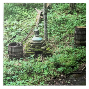 Whiskey still vid Mabry Mill, Virginia Kakelplatta