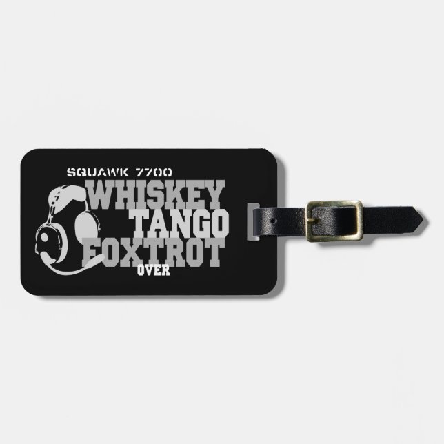 Whiskey Tango Foxtrot - Aviation Humor Bagagebricka (Horisontell Framsida)