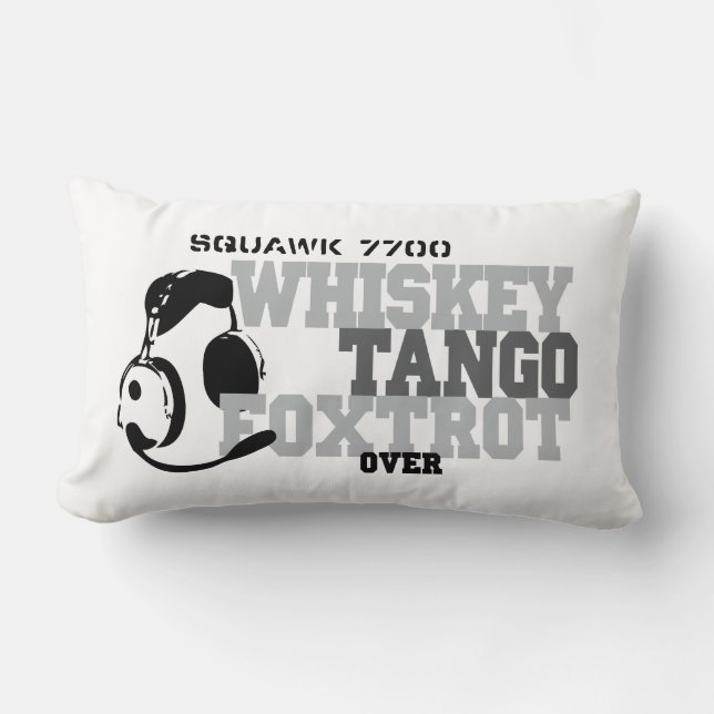 Whiskey Tango Foxtrot - Aviation Humor Lumbarkudde (Framsida)