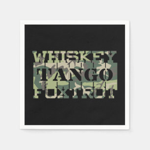 Whiskey Tango Foxtrot WTF Grönt Camouflage Pappersservett