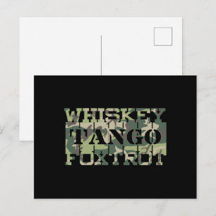 Whiskey Tango Foxtrot WTF Grönt Camouflage Vykort