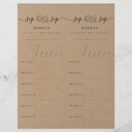 Whiskey Tasting Scorecard på Faux Kraft Brevhuvud