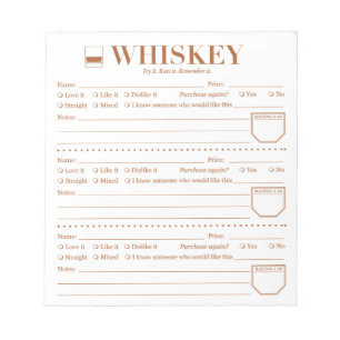 Whiskey Tracker, Whiskey Älskare Drink Rating Laka Anteckningsblock