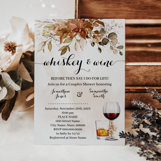 Whiskey & Vin Par Shower Fall Wed Inbjudningar (Skapare uppladdad)