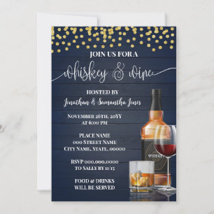 Whiskey & Vin Taste Party Drinks Night Out Inbjudningar