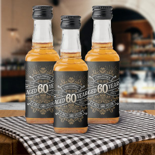 Whiskey Vintage Manar 60:e födelsedagen Spritflaskor Etikett