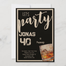 Whiskey vuxna födelsedagsfest inbjudan