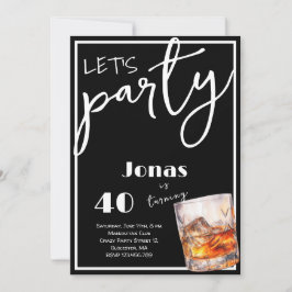 Whiskey vuxna födelsedagsfest inbjudan
