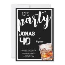 Whiskey vuxna födelsedagsfest inbjudan