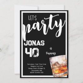 Whiskey vuxna födelsedagsfest inbjudan