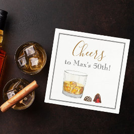 Whiskey Watercolor Chocolate Truffles Birthday Pappersservett