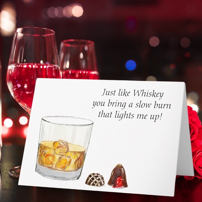 Whiskey Watercolor with Chocolate Truffles Kort (Skapare uppladdad)