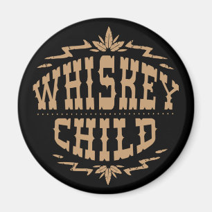 WHISKEYBARN - svart skördlogotyp för magnet w/Fa