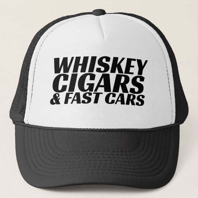 Whiskeycigarrer och snabba bilar keps (Framsida)